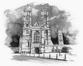 Westminster Abbey Sketch Royalty Free Stock Photo