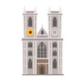 Westminster Abbey vector Illustration. England landmark, London city symbol