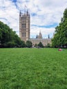 Westminster Abbey viewed from Victoria tower gardens - London, UK. Royalty Free Stock Photo