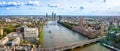 Westminster Big Ben and Thames riverfront panoramic view in London Royalty Free Stock Photo