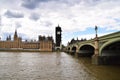 Westminster Bridge, Houses of Parliament and Big Ben, London Royalty Free Stock Photo