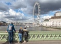 Westminster bridge river themes london eye cloudy sky