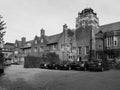 Westminster College in Cambridge in black and white Royalty Free Stock Photo