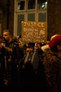WESTMINSTER ENGLAND - 15 February 2023: Protest placard at a vigil for murdered trans teenager Brianna Ghey