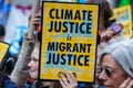 WESTMINSTER, LONDON - 23 April 2023: XR protesting in solidarity with refugees and climate migrants