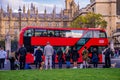 A crowd gather for an anti-Brexit rally at the Houses of Parliament.