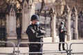 Police officers on duty at the Kill the Bill protest at Parliament Square