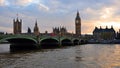 Westminster Palace and Big Ben at sunset, London, Great Britain Royalty Free Stock Photo