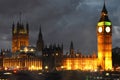 Westminster Palace and Big Ben Tower night view