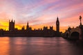 Westminster with Red Sky Royalty Free Stock Photo