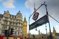 Westminster sign and Big Ben