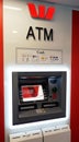 A Westpac Bank automated teller machine ATM, it works for all major credit and bank cards