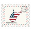 Westvirginiapostagestamp. Vector illustration decorative design