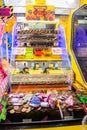 WESTWARD HO!, DEVON, ENGLAND - 21 June 2021: 2p arcade machine in Westward Ho! in Devon, England