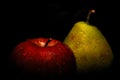 Wet apple and pear Royalty Free Stock Photo