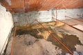 Wet attic with moisture problems and infiltrations Royalty Free Stock Photo