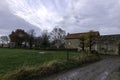 Wet autumnal day in agricultural landscape of Gulpen, South Limburg, The Netherlands Royalty Free Stock Photo