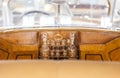 Wet bar detail in a classic luxury car Royalty Free Stock Photo