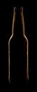 Wet brown beer bottle silhouette isolated on black Royalty Free Stock Photo
