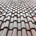 Patterned Shiny Brown Roof Tiles. Rooftile Background Royalty Free Stock Photo