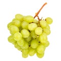 Wet bunch of green grapes with water drops isolated on white background Royalty Free Stock Photo