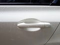 Wet car door Royalty Free Stock Photo