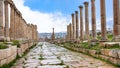 Wet Cardo Maximus road in Jerash ancient Gerasa Royalty Free Stock Photo