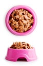 Wet cat food in pink bowl Royalty Free Stock Photo