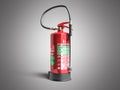 Wet chemical Fire extinguisher 3d render on grey background