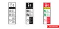 Wet chemical fire extinguisher id sign icon of 3 types color, black and white, outline. Isolated vector sign symbol