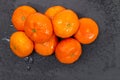 Wet clementines fruits