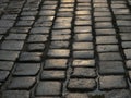 Wet cobblestone street closeup Royalty Free Stock Photo