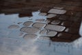 Wet cobblestones after rain. Royalty Free Stock Photo