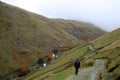Wet day on path by Hayeswater Gill, Cumbria Royalty Free Stock Photo