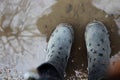 Wet day wellies on