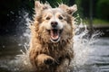 wet dog shaking off water, blurred motion Royalty Free Stock Photo