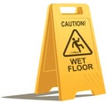 Wet floor caution sign Royalty Free Stock Photo