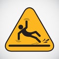 Wet floor caution sign. Royalty Free Stock Photo