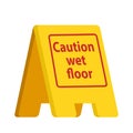 Wet floor caution sign flat vector illustration Royalty Free Stock Photo