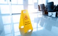 Wet floor caution sign Royalty Free Stock Photo