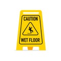 The cautions wet floor standing floor. Royalty Free Stock Photo