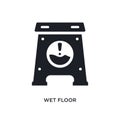 wet floor isolated icon. simple element illustration from cleaning concept icons. wet floor editable logo sign symbol design on Royalty Free Stock Photo