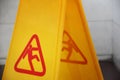 Wet floor sign closeup Royalty Free Stock Photo