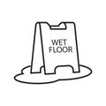 Wet floor stand. Vector illustration decorative design