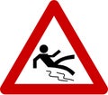 Wet floor warning sign Royalty Free Stock Photo