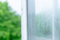 Wet glass window with raindrops Royalty Free Stock Photo