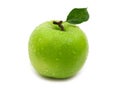 Wet green apple Royalty Free Stock Photo