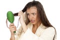 Wet hair combing Royalty Free Stock Photo