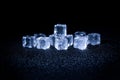 Wet ice cubes on black background Royalty Free Stock Photo