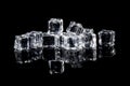 Wet ice cubes on black background Royalty Free Stock Photo